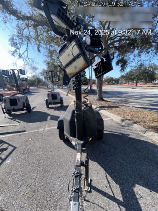 2022 Allmand NLV3GR (4) LED Light Fixture 350W, 23' Vertical Mast, 3kW Prime, Towable, Deep Sea L401, Leveling Jacks, Yanmar T4F 5.8hp