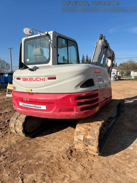 2019 Takeuchi TB290 Cab/Heat/AC Rubber tracks, Dozer blade, Travel alarm, Auxiliary hydraulics Manual QC, Hydraulic thumb, 18", 24", and 36" Buckets