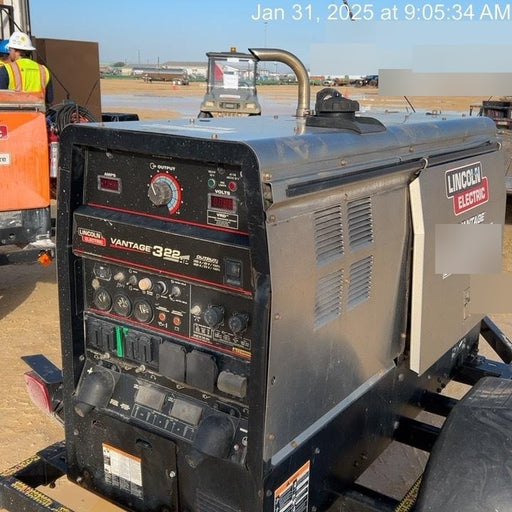 2019 Lincoln Electric Vantage 322 Welder Ready-Pak 3, Two wheel trailer, Fender and Light kit, Cable Rack
