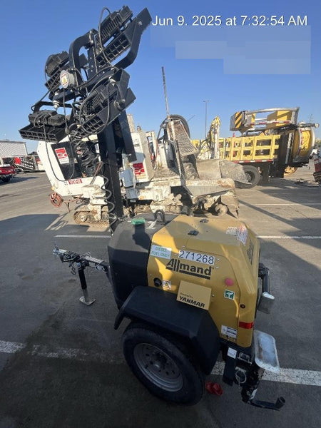 2022 Allmand NLV3GR (4) LED Light Fixture 350W, 23' Vertical Mast, 3kW Prime, Towable, ES Decals, T3