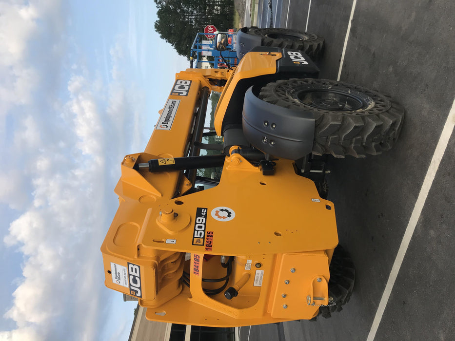 2020 JCB 509-42 Canopy, Solid Tires, Work Lights, Beacon, Aux Hydraulics, Back up Alarm, Lifting Eye, ES Decals