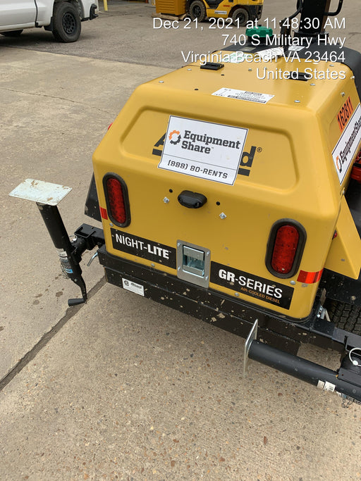 2021 Allmand NLV3GR (4) LED Light Fixture 350W, 23' Vertical Mast, 3kW Prime, Towable, Deep Sea L401, Leveling Jacks, Yanmar T4F 5.8hp