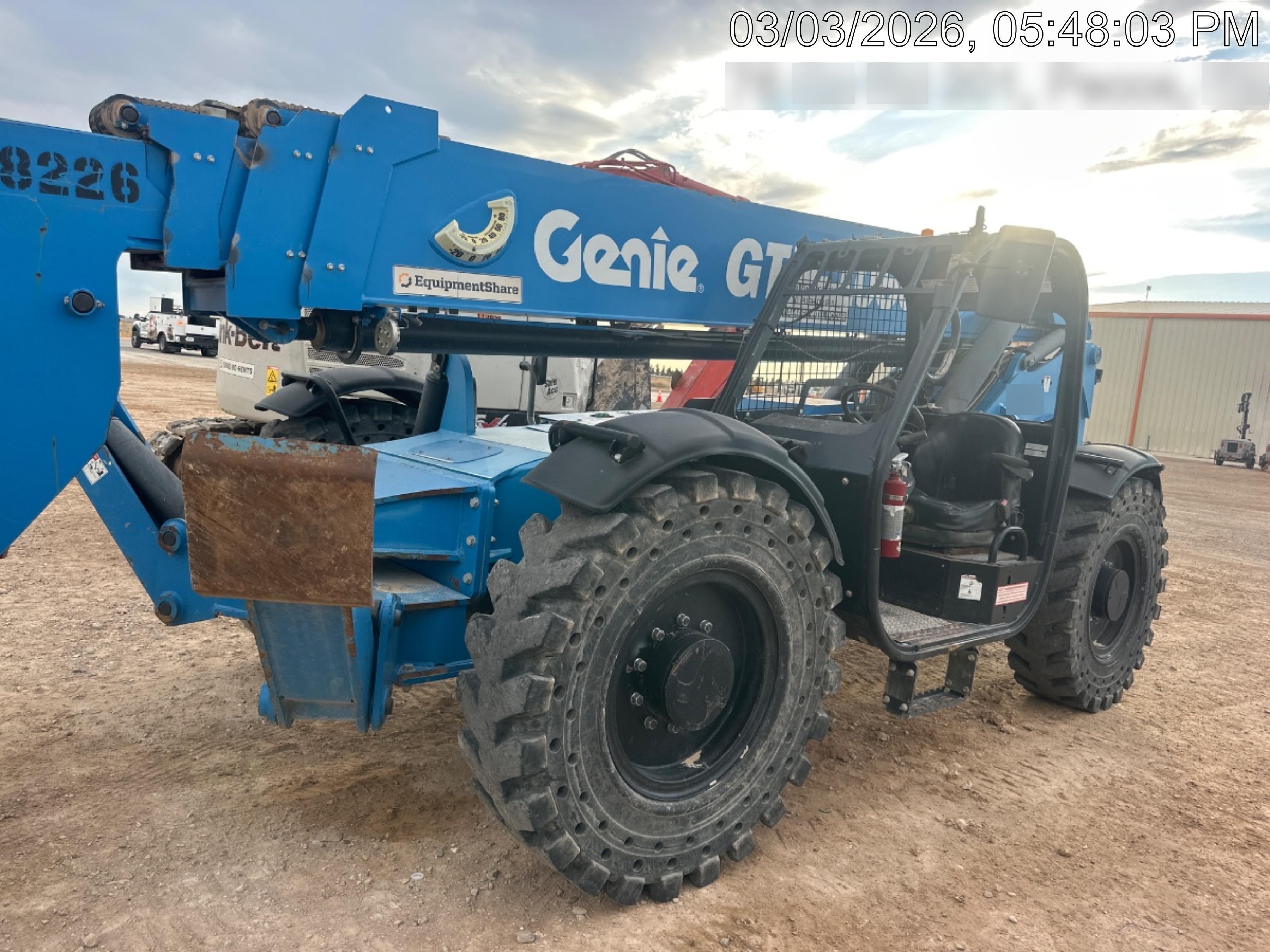 2018 Genie GTH-1056 Genie GTH-1056 w/ROPS, Work Lights, Solid Tires, RH Cab Mesh, Beacon, 60" Carriage and Forks