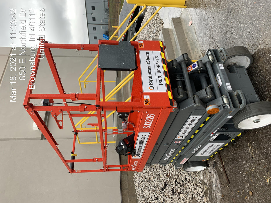 2020 Skyjack SJIII-3226 Solid NM Tires, Half height spring hinged entry gate, Dual Beacons