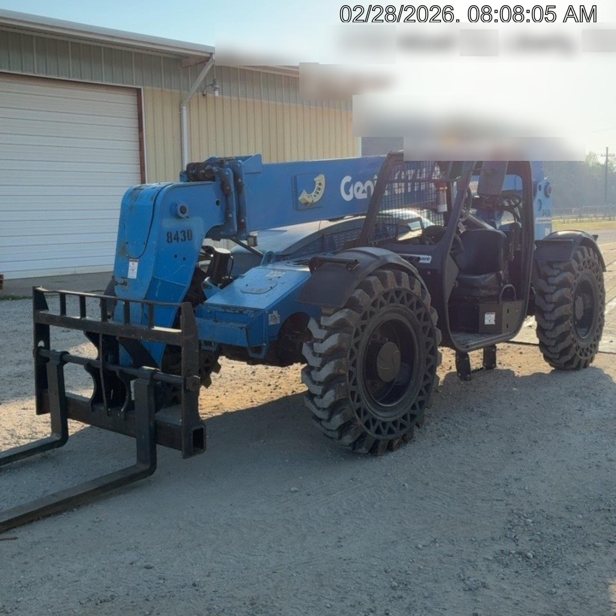 2018 Genie GTH-844 Genie GTH-844D w/Open ROPS, Solid Tires, Work Light/Beacon, 60" Carriage and Forks