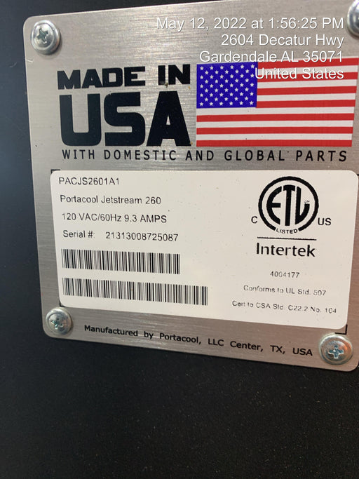 2022 PORTACOOL PACJS2601A1