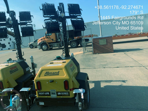 2022 Allmand NLV3GR (4) LED Light Fixture 350W, 23' Vertical Mast, 3kW Prime, Towable, Deep Sea L401, Leveling Jacks, Yanmar T4F 5.8hp