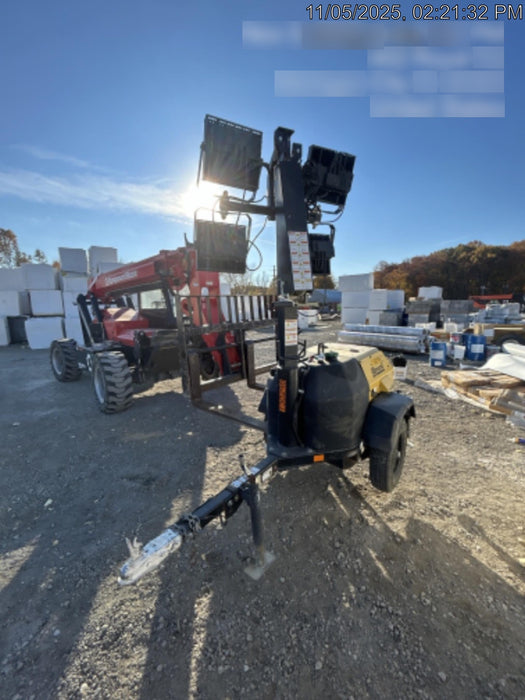 2021 Allmand NLV3GR (4) LED Light Fixture 350W, 23' Vertical Mast, 3kW Prime, Towable, Deep Sea L401, Leveling Jacks, Yanmar T4F 5.8hp