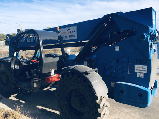 2019 Genie GTH-1056 Canopy, Solid RT Tires, LED Work Lights, Beacon 60" QA Carriage, 60" Forks