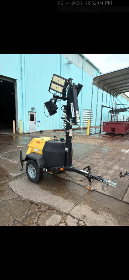2022 Allmand NLV3GR (4) LED Light Fixture 350W, 23' Vertical Mast, 3kW Prime, Towable, Deep Sea L401, Leveling Jacks, Yanmar T4F 5.8hp