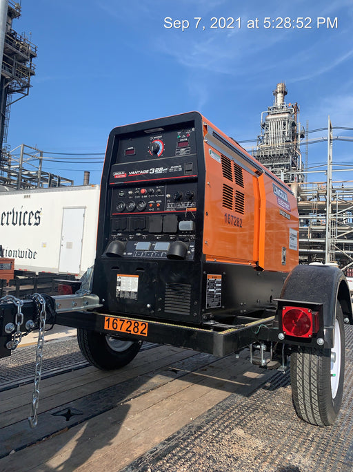 2021 Lincoln Electric Vantage 322 Vantage 322 Ready Pak 3 w/ Decals, ORANGE (includes trailer, cable rack, fender light kit) NO Telematics