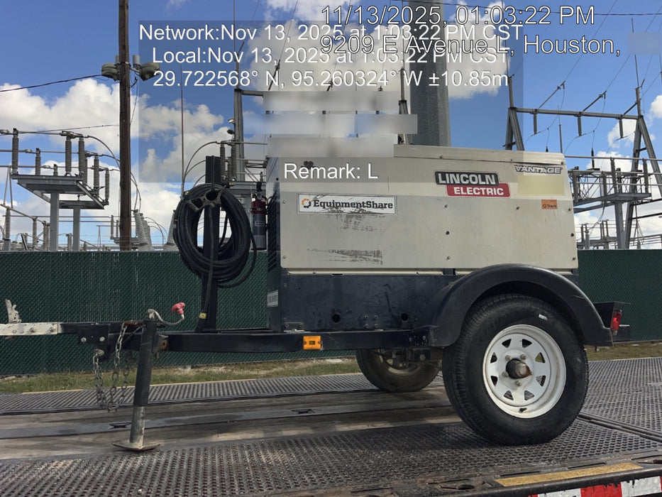 2019 Lincoln Electric Vantage 322 Ready-Pak 3, Two Wheel Trailer, Fender and Light Kit, Cable Rack