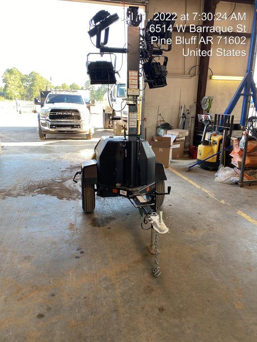 2022 Allmand NLV3GR (4) LED Light Fixture 350W, 23' Vertical Mast, 3kW Prime, Towable, Deep Sea L401, Leveling Jacks, Yanmar T4F 5.8hp