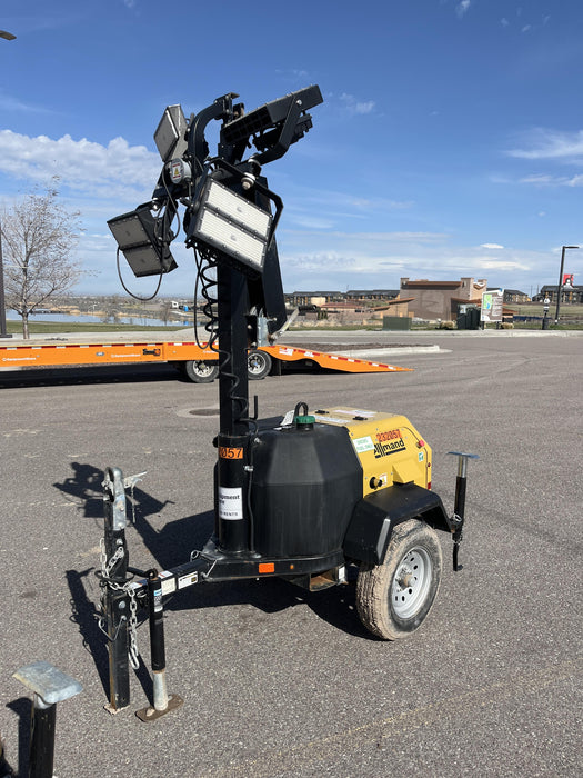 2022 Allmand NLV3GR (4) LED Light Fixture 350W, 23' Vertical Mast, 3kW Prime, Towable, Deep Sea L401, Leveling Jacks, Yanmar T4F 5.8hp