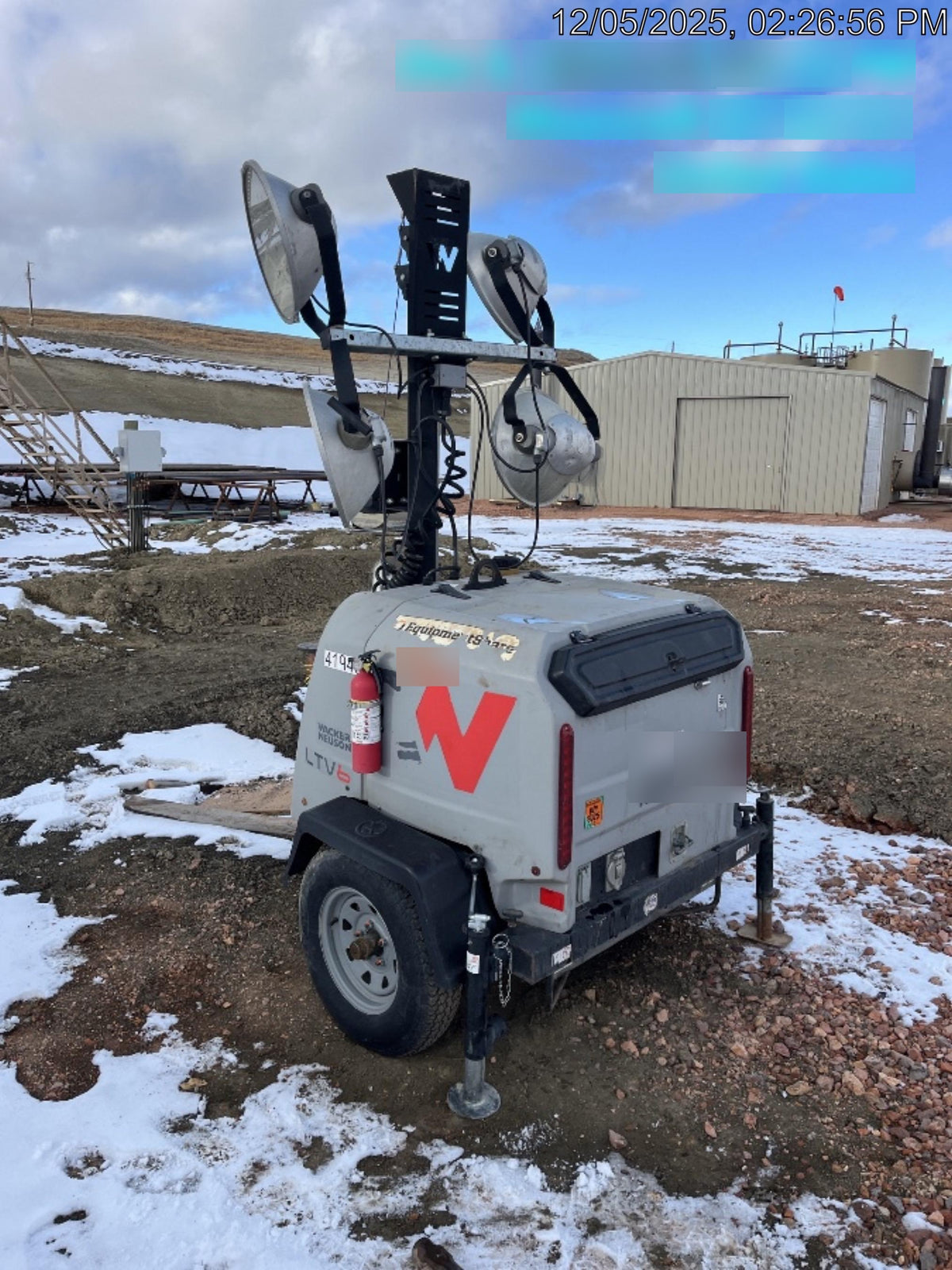 Wacker Neuson LTV6K-MH Power mast, 1100W MH, Fuel Sensors, Wiring Harness