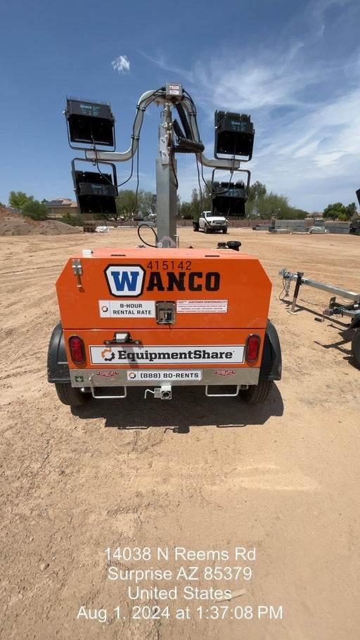 2024 Wanco WLTT-4MM4K Diesel, Deep Sea Controller, Shore Power Plug, Auto Start, (4) 350W LED Floodlights, 4kW Generator, 60 Gal Fuel Tank, 2" Ball, T3