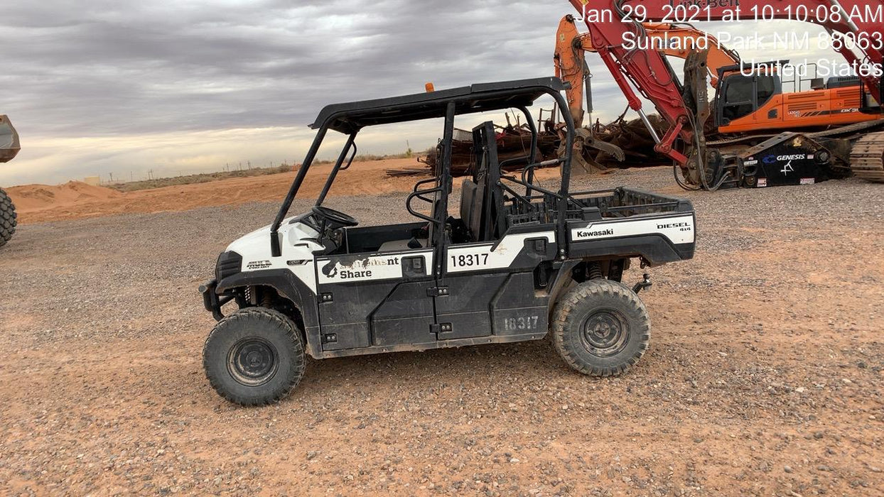 2018 Kawasaki MULE PRO-DX Kawasaki Mule 4x4 Diesel UTV w/Hard Top, Windshield, Beacon, Backup Alarm, ES Keypad/Hardware Installed