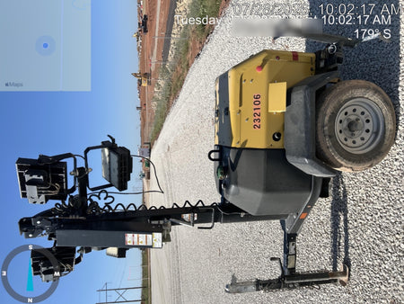 2022 Allmand NLV3GR (4) LED Light Fixture 350W, 23' Vertical Mast, 3kW Prime, Towable, Deep Sea L401, Leveling Jacks, Yanmar T4F 5.8hp