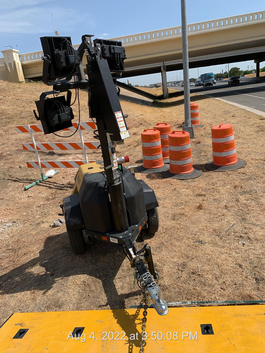 2022 Allmand NLV3GR (4) LED Light Fixture 350W, 23' Vertical Mast, 3kW Prime, Towable, Deep Sea L401, Leveling Jacks, Yanmar T4F 5.8hp