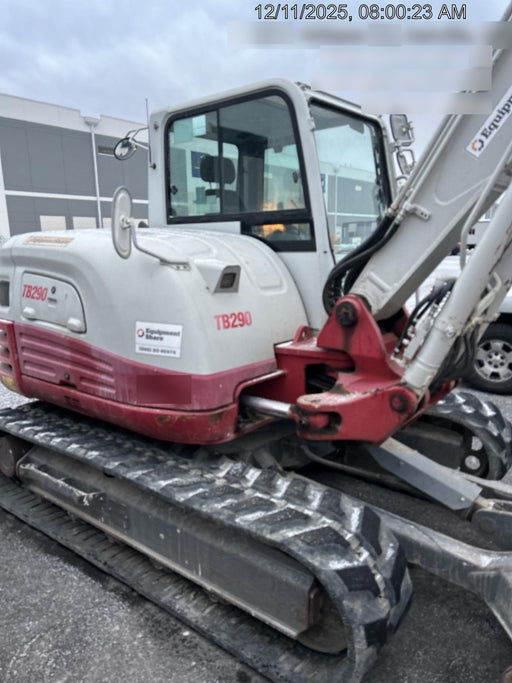 2019 Takeuchi TB290 Cab/Heat/AC Rubber tracks, Dozer blade, Travel alarm, Auxiliary hydraulics w/Manual QC, Hydraulic thumb, 18", 24", and 36" Buckets
