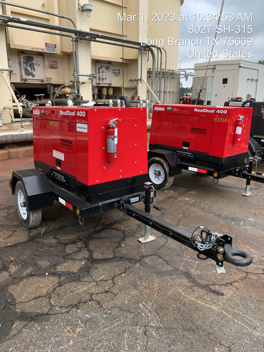 2022 Shindaiwa DGW400MDL Kubota D902 Engine, 23 HP, Dual Op Welder, Wire, Arc, Droop Stick, Tig, and CC Stick Functionality, Simulphase, 3 Phase and 1 Phase Gen Output, Single Axle NB Trlr, Slr Trckl Chrg 12V 12W, Fire Ext