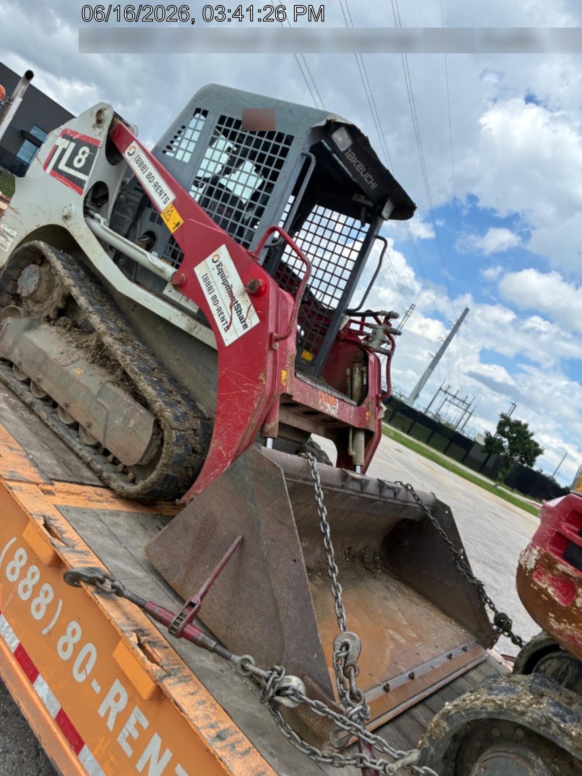 2019 Takeuchi TL8W Canopy, 15" Wide Rubber Tracks, Back-up Alarm, Front & Rear Working Lights, Auxiliary Hydraulics, Two-Speed Travel, Electronic Monitoring System w/76" HD Dirt Bucket with 8 Teeth, 20.3 cubic feet Capacity