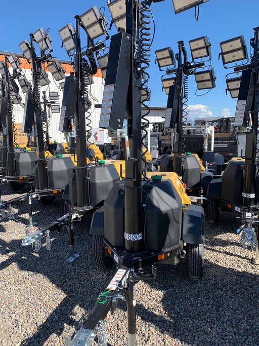 2022 Allmand NLV3GR (4) LED Light Fixture 350W, 23' Vertical Mast, 3kW Prime, Towable, ES Decals, T3