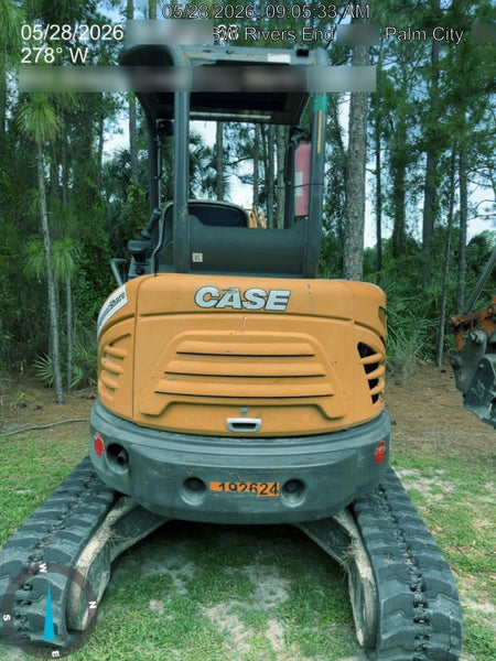 2018 Case CX37C ROPS, LONG ARM, RUBBER TRACKS, AUX HYD