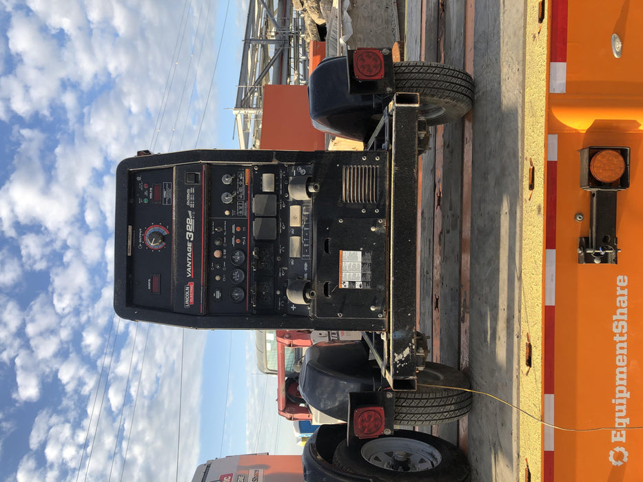 2019 Lincoln Electric Vantage 322 Welder Ready-Pak 3, Two wheel trailer, Fender and Light kit, Cable Rack