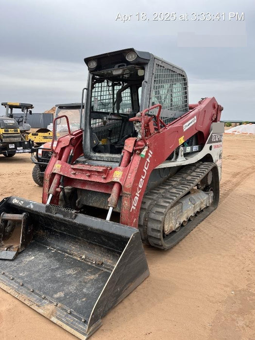 2019 Takeuchi TL12V2C ROPS/FOPS Cab, Heat/AC, Defroster, Rubber Tracks, Back-up Alarm, Front & Rear Working Lights, Auxiliary Hydraulics, Two-Speed Travel, Electronic Monitoring System, Hydraulic Universal Quick Hitch w/80" HD Smooth Dirt Bucket with Bolt-on Edge, 24.0 cu ft. Capacity