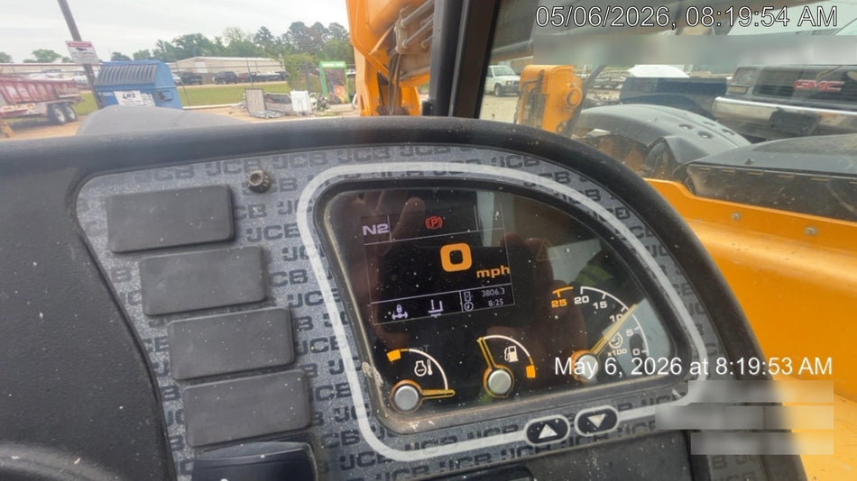 2019 JCB 509-42 74 HP w/Open ROPS, Beacon, Aux Hydraulics, LED Work lights, Solid Tires 66" Carriage/60" Forks