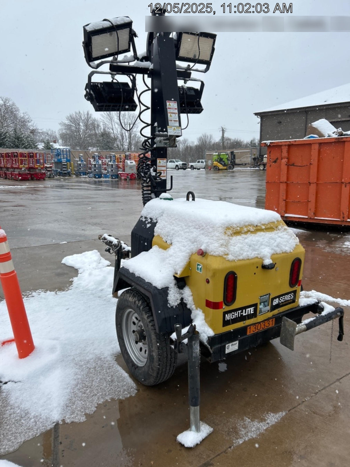 2021 Allmand NLV3GR (4) LED Light Fixture 350W, 23' Vertical Mast, 3kW Prime, Towable, Deep Sea L401, Leveling Jacks, Yanmar T4F 5.8hp