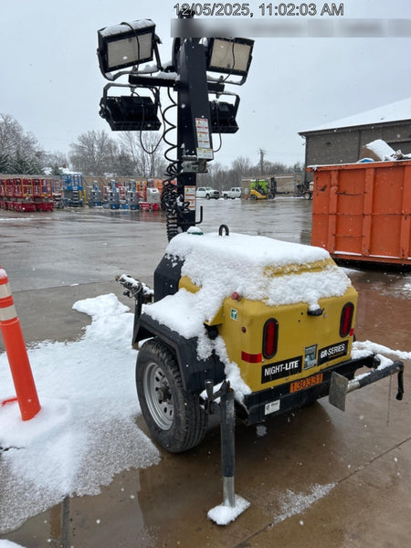 2021 Allmand NLV3GR (4) LED Light Fixture 350W, 23' Vertical Mast, 3kW Prime, Towable, Deep Sea L401, Leveling Jacks, Yanmar T4F 5.8hp