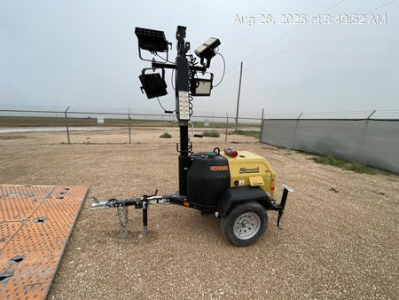2022 Allmand NLV3GR (4) LED Light Fixture 350W, 23' Vertical Mast, 3kW Prime, Towable, ES Decals, T3