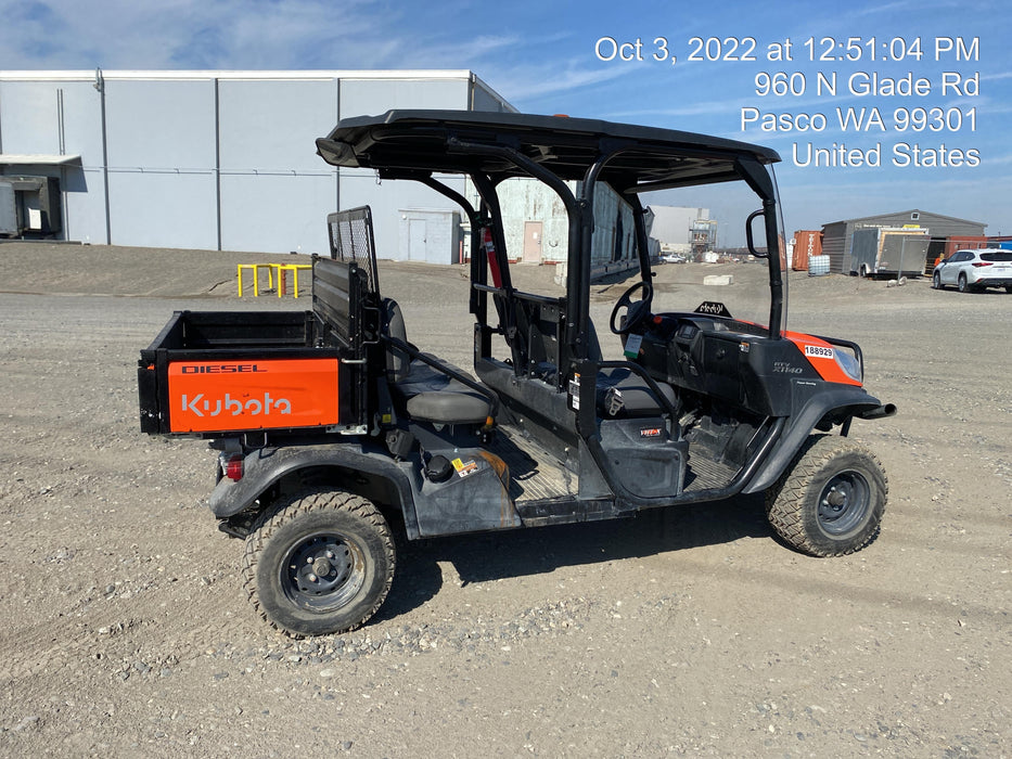 2021 Kubota RTV-X1140W-H Plastic Canopy, Windshield Acrylic Clear, LED Strobe Light, Wire Harness Kit, Back up Alarm