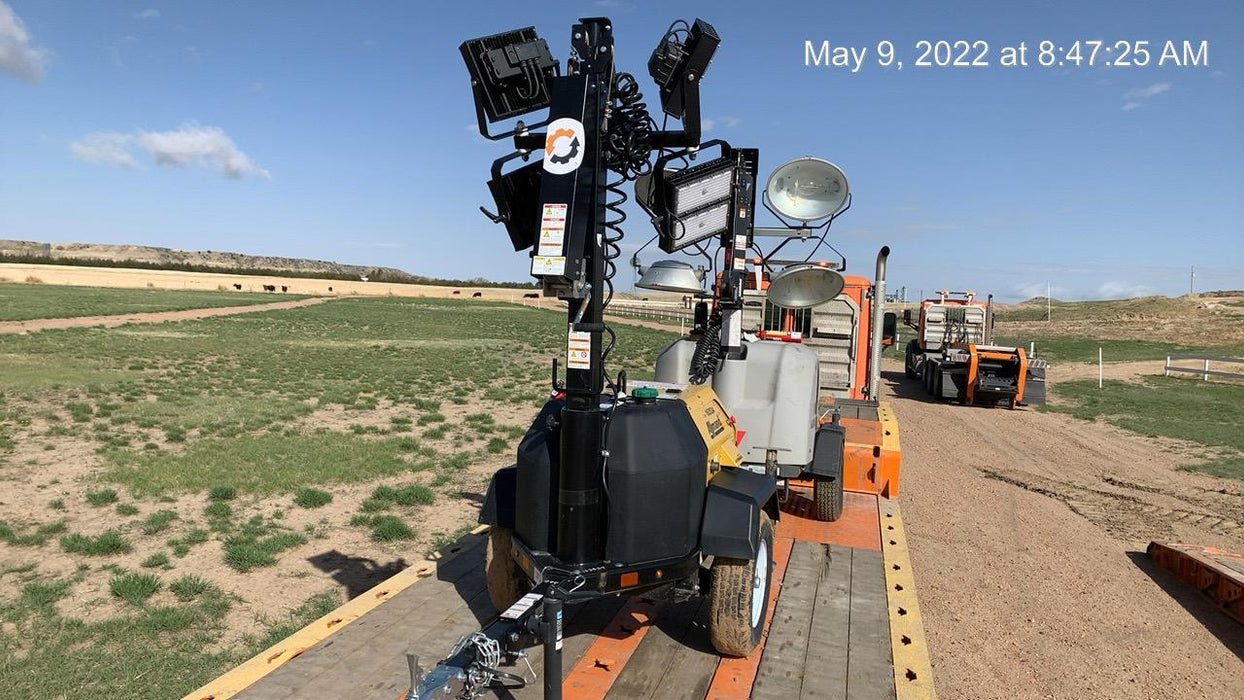 2021 Allmand NLV3GR (4) LED Light Fixture 350W, 23' Vertical Mast, 3kW Prime, Towable, Deep Sea L401, Leveling Jacks, Yanmar T4F 5.8hp