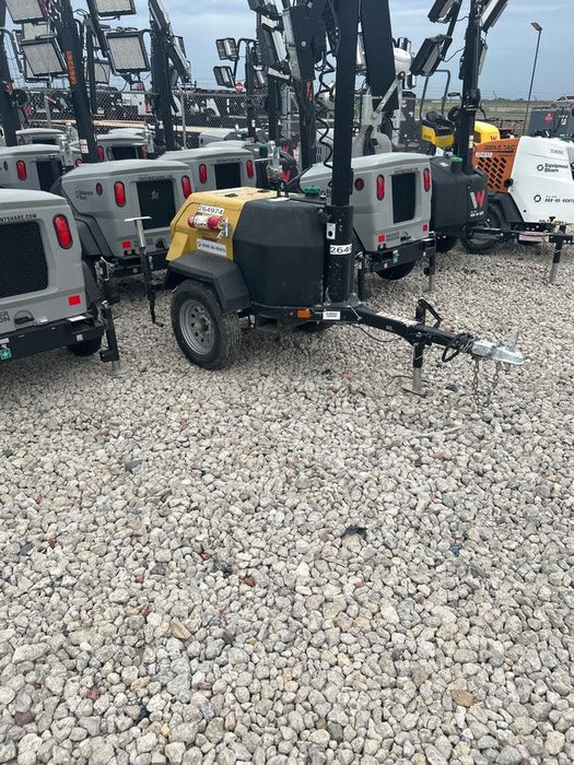 2022 Allmand NLV3GR (4) LED Light Fixture 350W, 23' Vertical Mast, 3kW Prime, Towable, ES Decals, T3