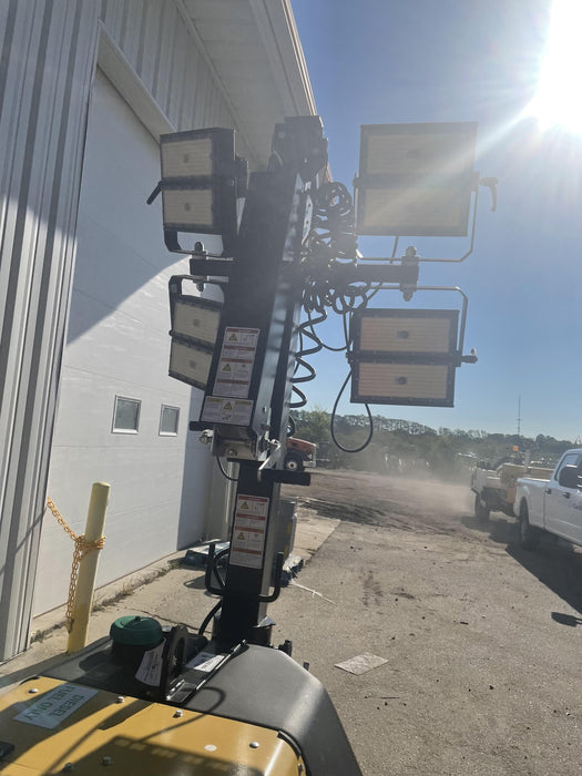 2021 Allmand NLV3GR (4) LED Light Fixture 350W, 23' Vertical Mast, 3kW Prime, Towable, Deep Sea L401, Leveling Jacks, Yanmar T4F 5.8hp