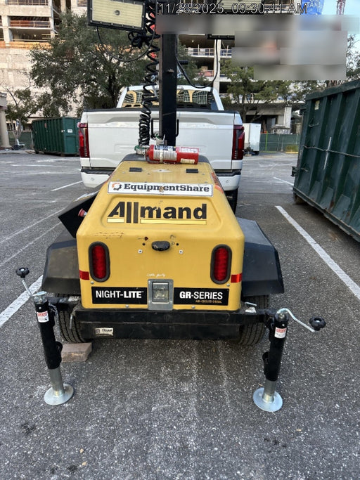 2021 Allmand NLV3GR (4) LED Light Fixture 350W, 23' Vertical Mast, 3kW Prime, Towable, Deep Sea L401, Leveling Jacks, Yanmar T4F 5.8hp