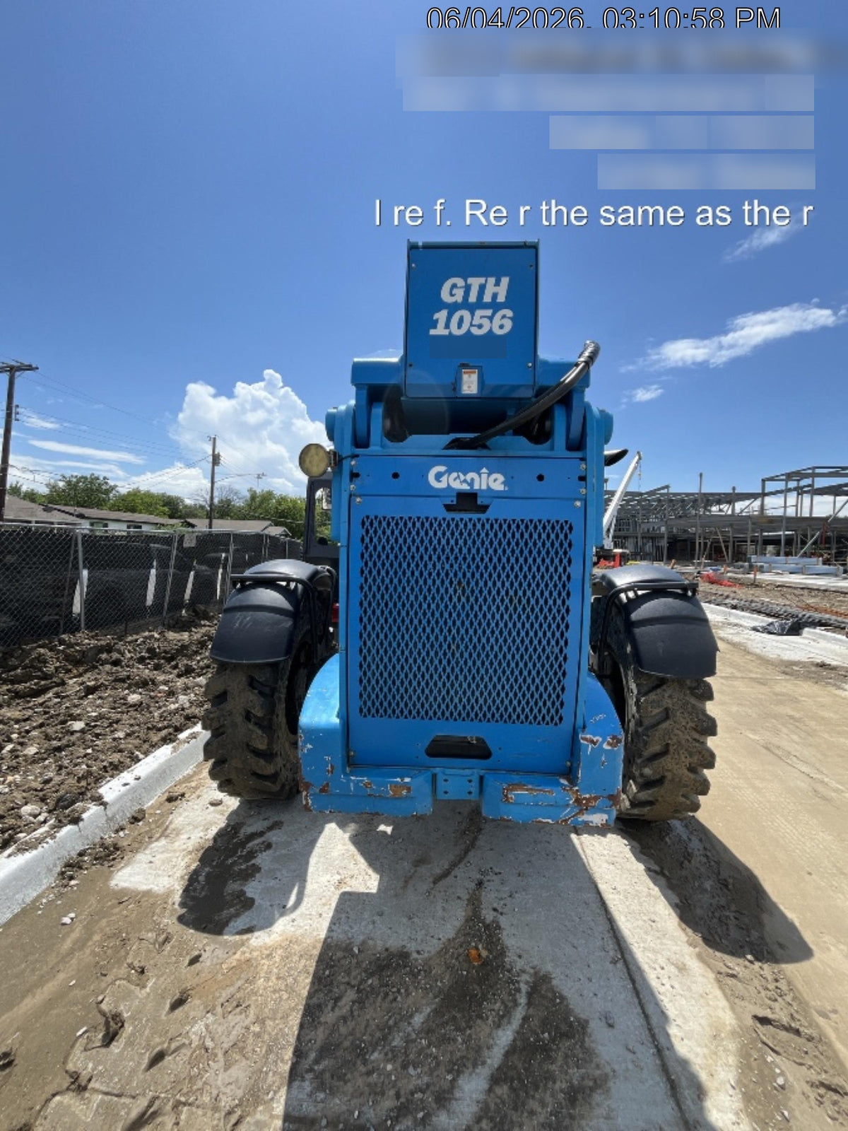 2019 Genie GTH-1056 Canopy, Solid RT Tires, LED Work Lights, Beacon 60" QA Carriage, 60" Forks