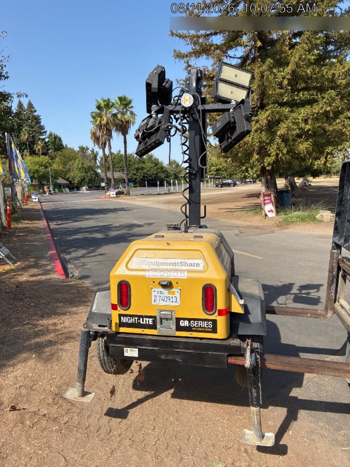 2021 Allmand NLV3GR (4) LED Light Fixture 350W, 23' Vertical Mast, 3kW Prime, Towable, Deep Sea L401, Leveling Jacks, Yanmar T4F 5.8hp