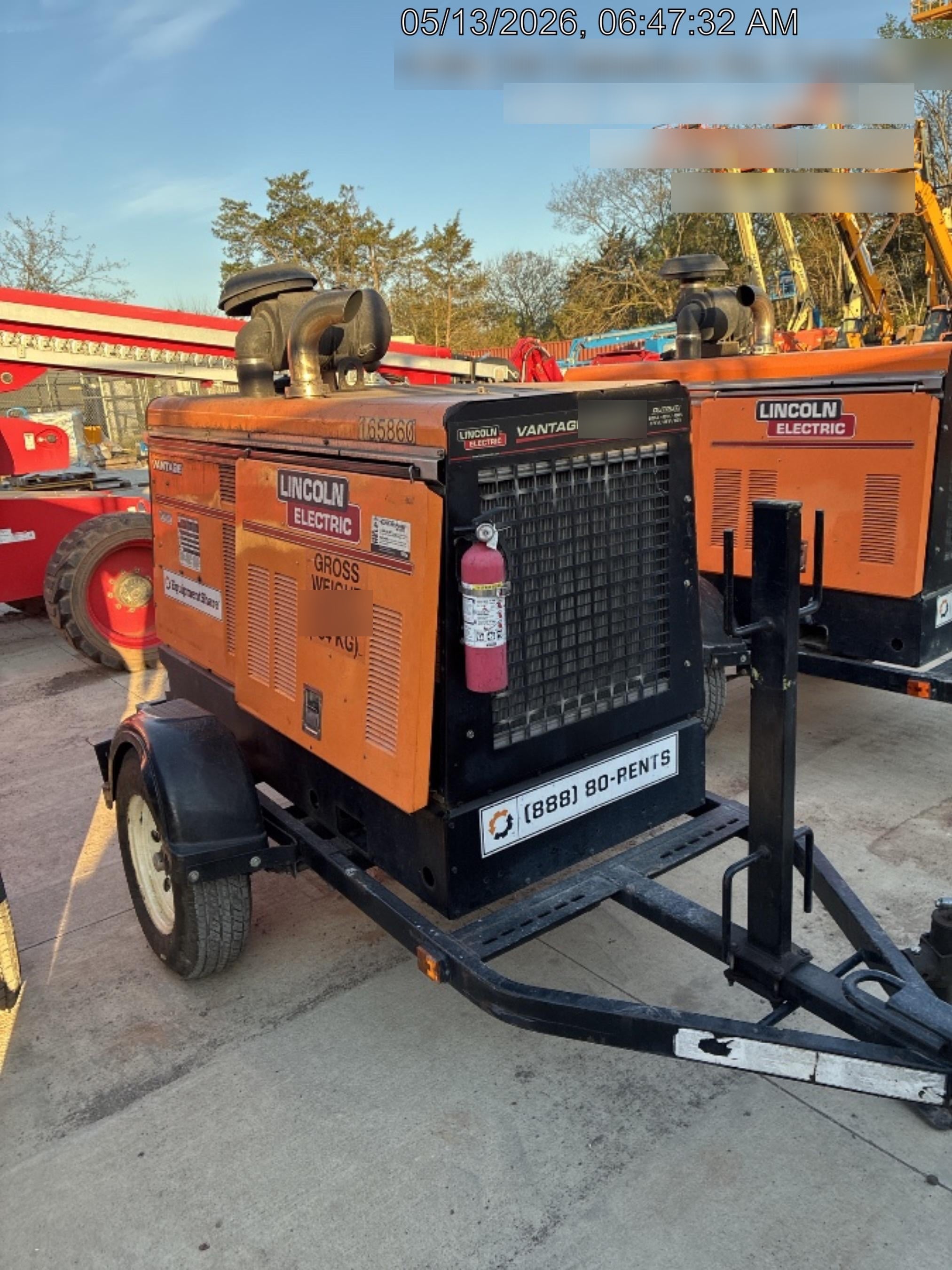 2021 Lincoln Electric Vantage 549X Ready Pak 3, ORANGE (includes trailer, cable rack, fender light kit)