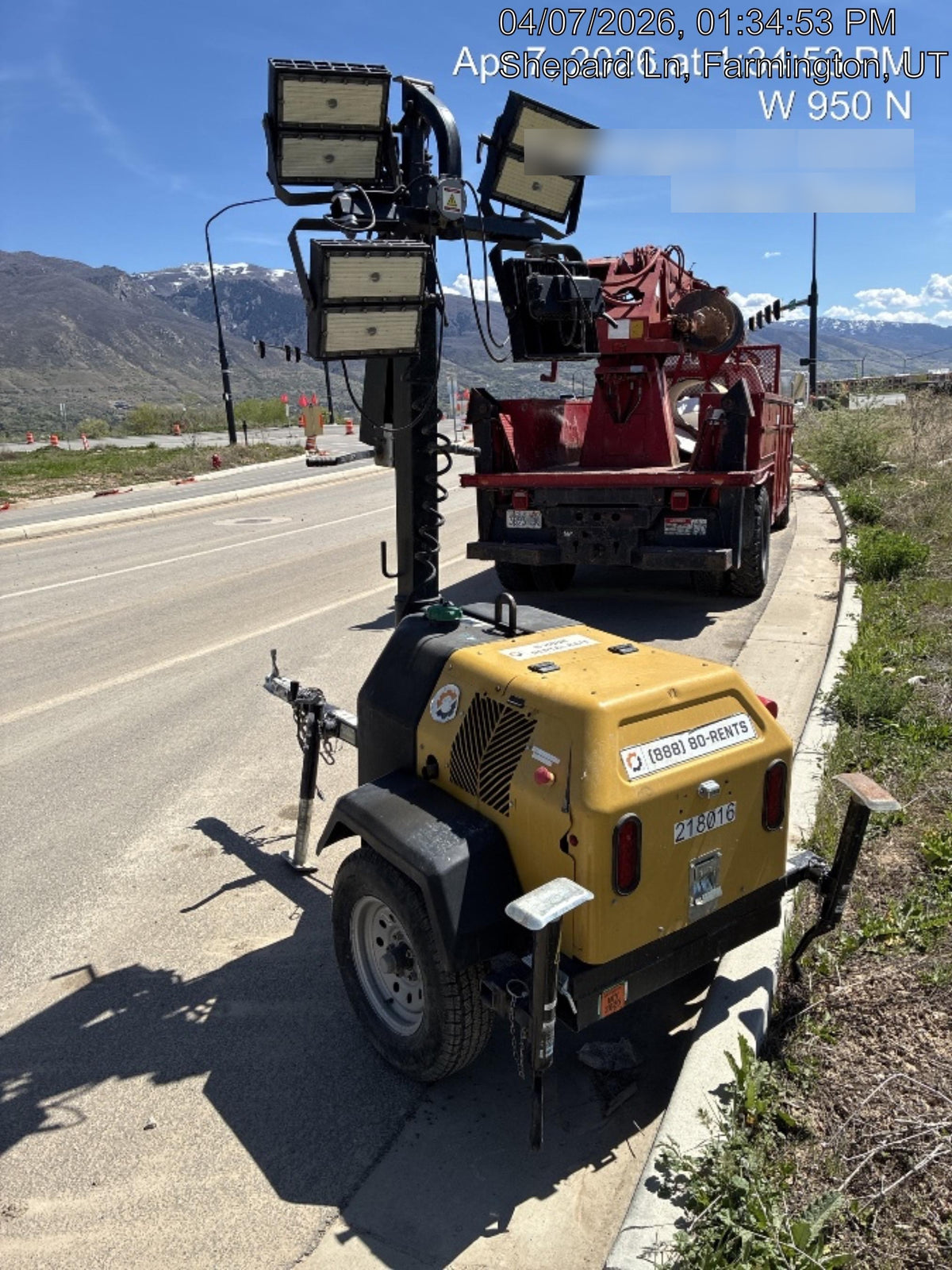 2022 Allmand NLV3GR (4) LED Light Fixture 350W, 23' Vertical Mast, 3kW Prime, Towable, Deep Sea L401, Leveling Jacks, Yanmar T4F 5.8hp