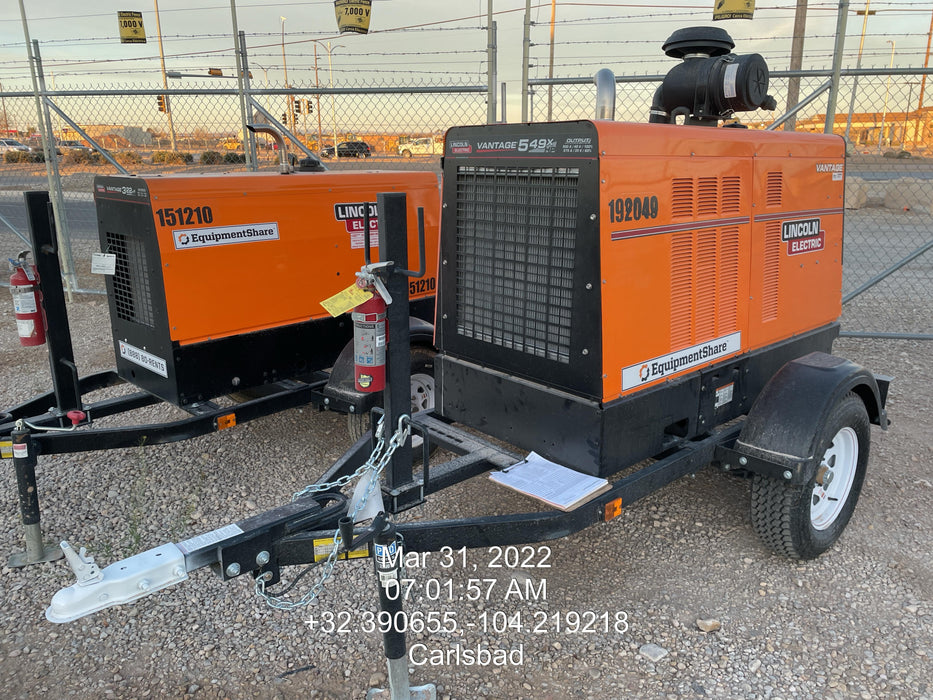 2021 Lincoln Electric Vantage 549X Ready Pak 3, ORANGE (includes trailer, cable rack, fender light kit)