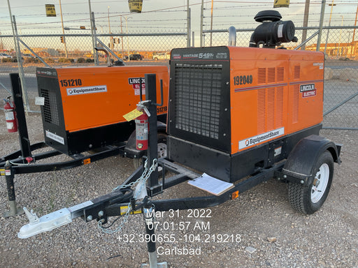 2021 Lincoln Electric Vantage 549X Ready Pak 3, ORANGE (includes trailer, cable rack, fender light kit)