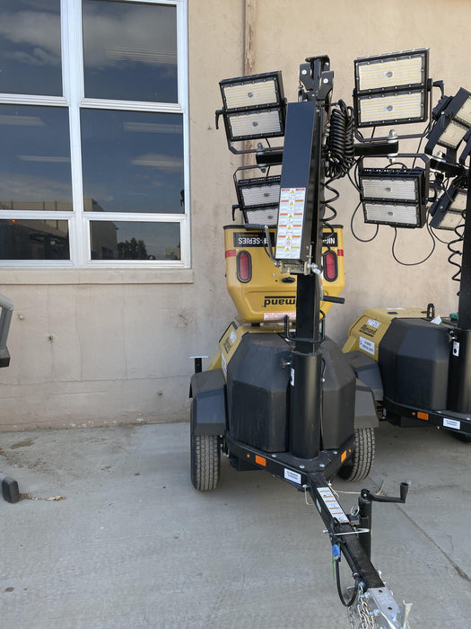 2022 Allmand NLV3GR (4) LED Light Fixture 350W, 23' Vertical Mast, 3kW Prime, Towable, ES Decals, T3