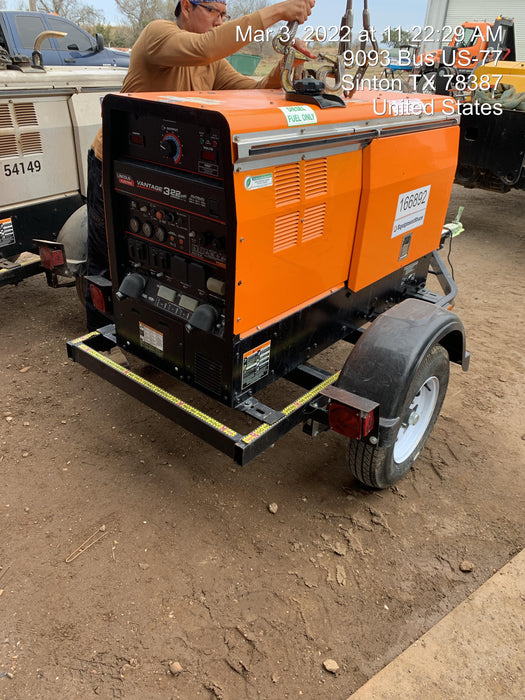 2021 Lincoln Electric Vantage 322 Vantage 322 Ready Pak 3 w/ Decals, ORANGE (includes trailer, cable rack, fender light kit) NO Telematics