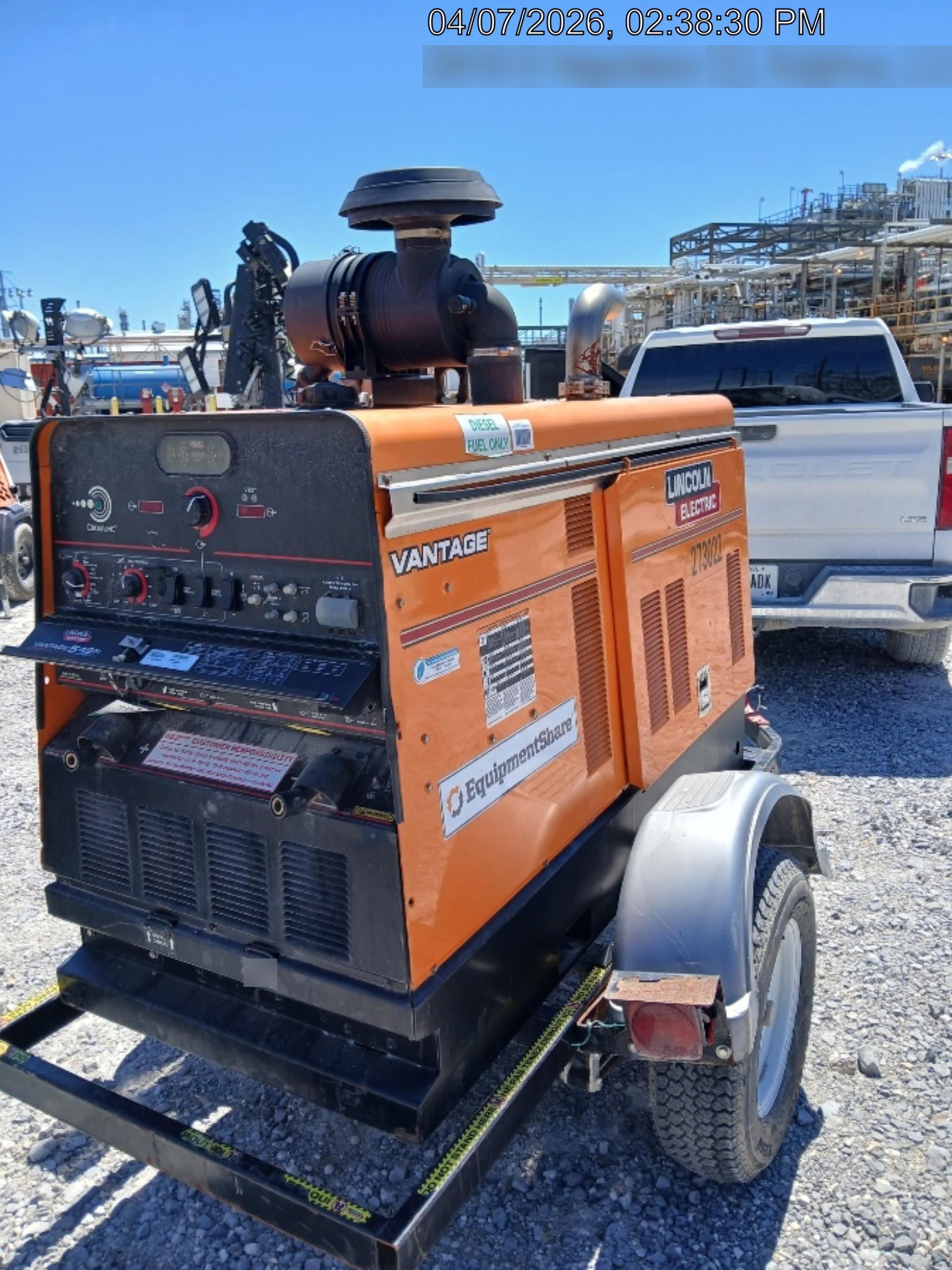 2022 Lincoln Electric Vantage 549X Crosslink Technology, Trailer Mounted, ES Decals, T3
