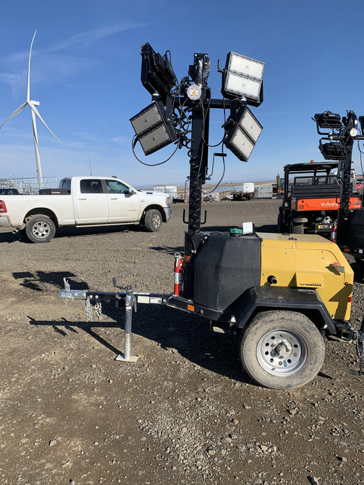 2020 Allmand NLV3GR (4) LED Light Fixture 350W, 23' Vertical Mast, 3kW Prime, Towable, Deep Sea L401, Leveling Jacks, Yanmar T4F 5.8hp