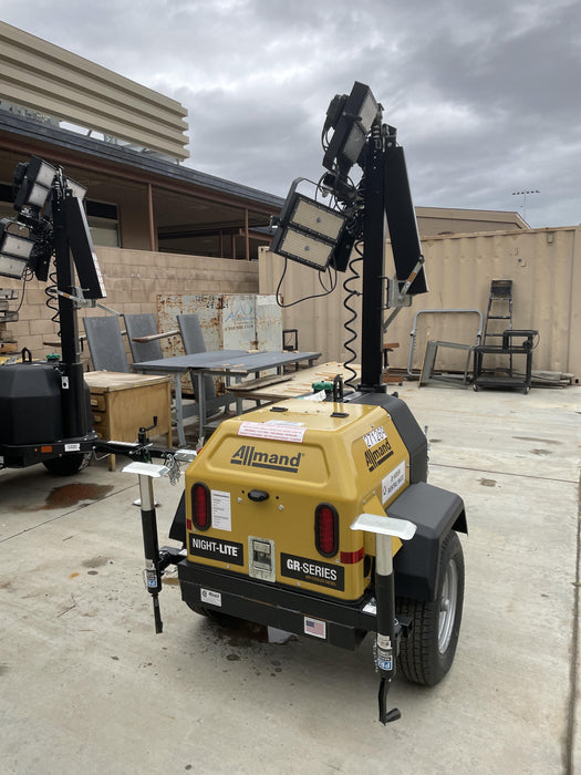 2022 Allmand NLV3GR (4) LED Light Fixture 350W, 23' Vertical Mast, 3kW Prime, Towable, ES Decals, T3